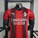 CAMISA VERSÃO PLAYER DO MILAN 23/24 VERMELHO E PRETO