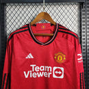 CAMISA MANGA LONGA DO MANCHESTER UNITED 23/24 VERMELHO