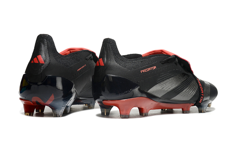 Chuteira Adidas Predator Elite Tongue FG - Preta e Vermelha