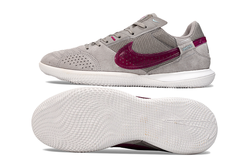 Tênis Futsal Nike Street Gato IC - Cinza e Vinho