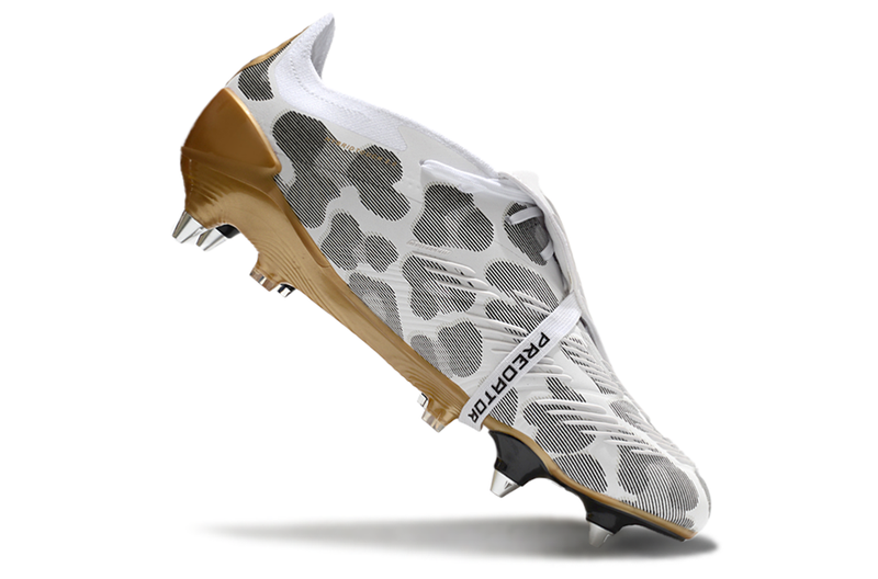 Adidas Predator Elite Fold-Over Tongue SG - Branca, Dourada e Preta