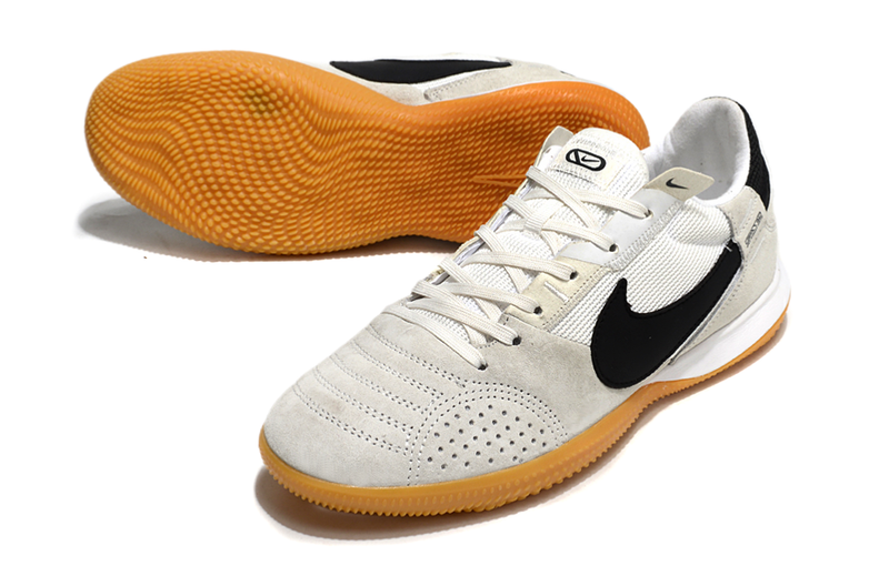 Tênis Futsal Nike Street Gato IC - Cinza, Branca e Preta