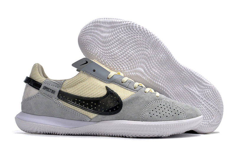 Tênis Futsal Nike Street Gato IC - Cinza, Bege e Preta
