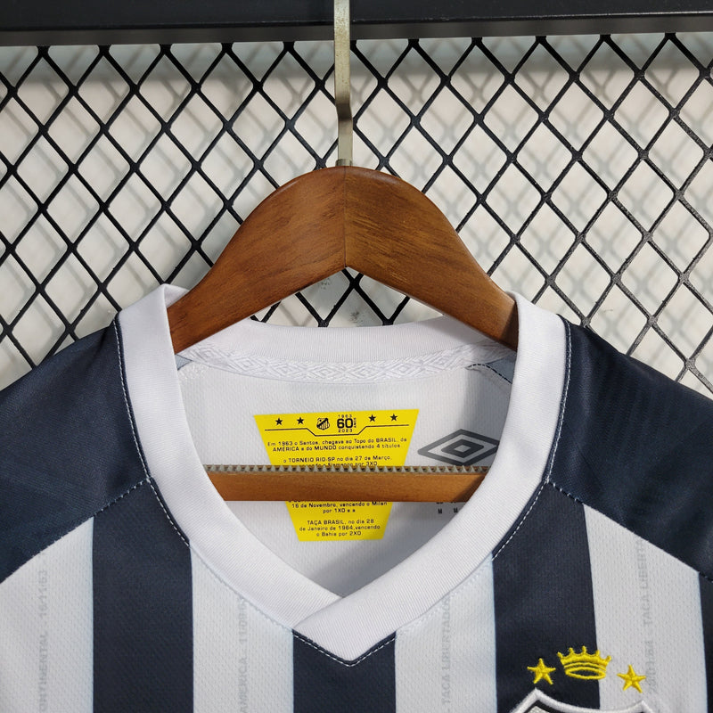CAMISA FEMININA DO SANTOS 23/24 PRETO E BRANCO