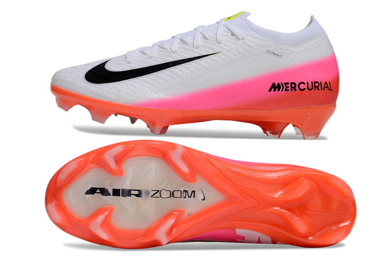 Chuteira Nike Mercurial Vapor 16 Elite  FG - Branca, Vermelha e Laranjada - Pack Fear Nothing