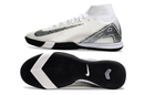 Chuteira Nike Air Zoom Mercurial Superfly 10 Elite  IC - Branca e Prata