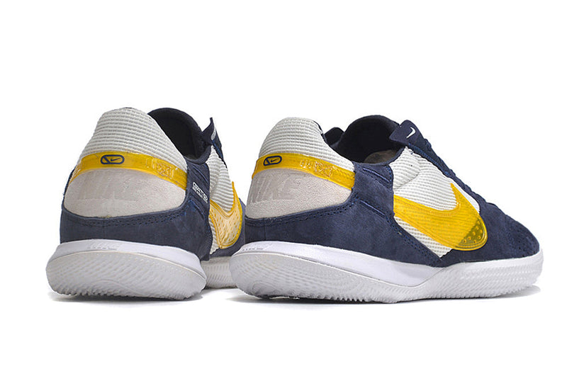 Tênis Futsal Nike Street Gato IC - Branca, Azul e Amarela