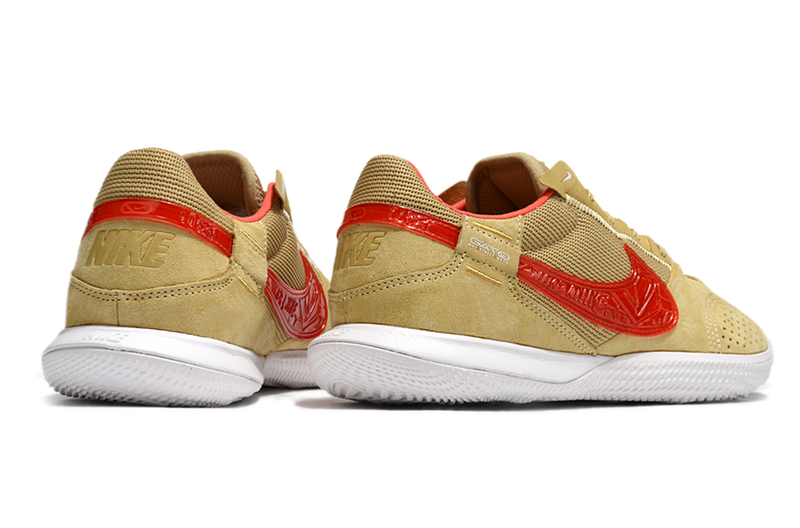 Tênis Futsal Nike Street Gato IC - Bege e Vermelha
