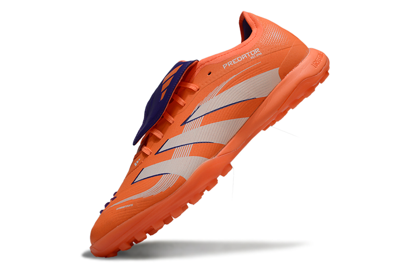 Chuteira Society Adidas Predator Elite Fold-Over Tongue TF - Laranja e Azul