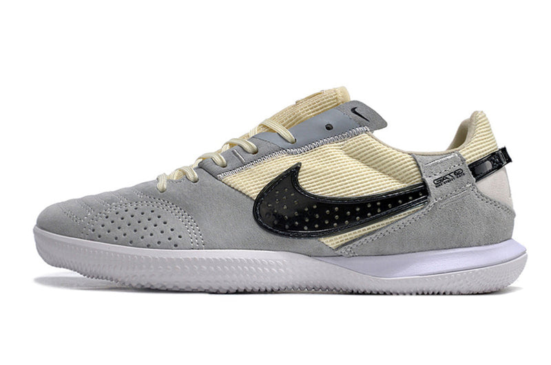 Tênis Futsal Nike Street Gato IC - Cinza, Bege e Preta
