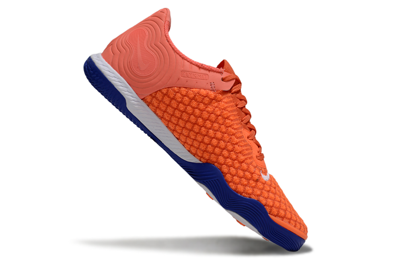 Tênis Futsal Nike React Gato IC - Laranja, Branca e Azul