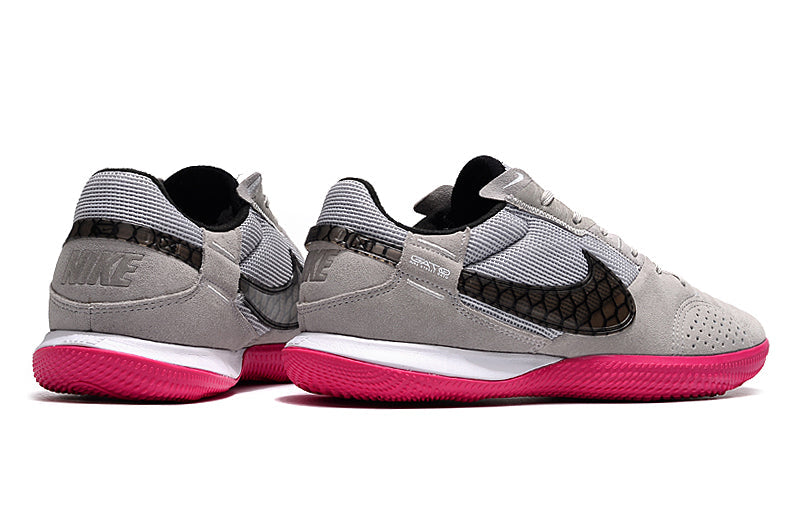 Tênis Futsal Nike Street Gato IC - Cinza, Rosa e Preta