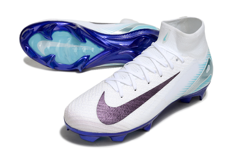 Chuteira Nike Air Zoom Mercurial Superfly 10 Edição Especial Elite FG - Branca e Azul