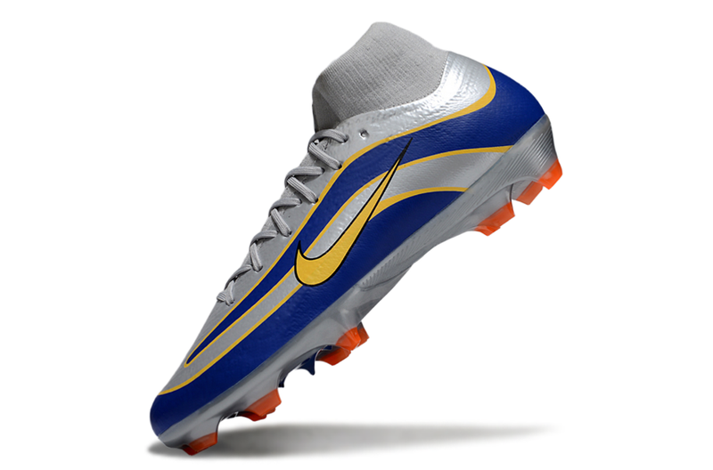 Chuteira Nike Air Zoom Mercurial Superfly 10 Edição Especial Elite FG - Prata e Azul