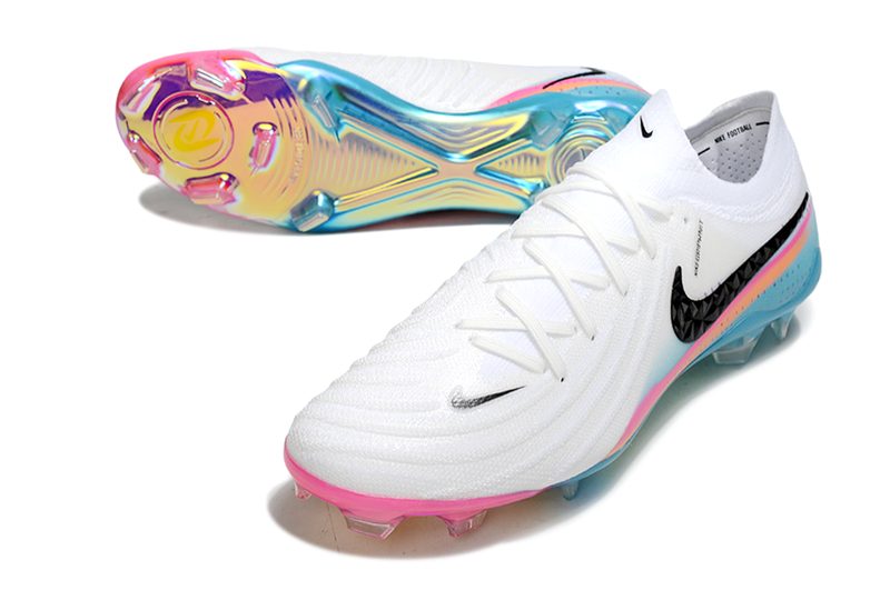 Chuteira Nike Phantom GX II Edição Especial FG - Branca, Rosa, Laranja e Azul
