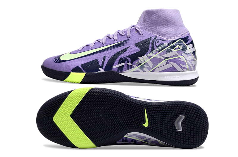 Chuteira Nike Air Zoom Mercurial Superfly 10 Elite  IC - Roxa e Verde