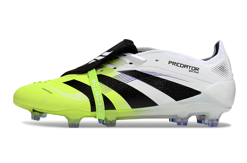 Chuteira Adidas Predator Elite Fold-Over Tongue FG - Branca, Preta e Verde