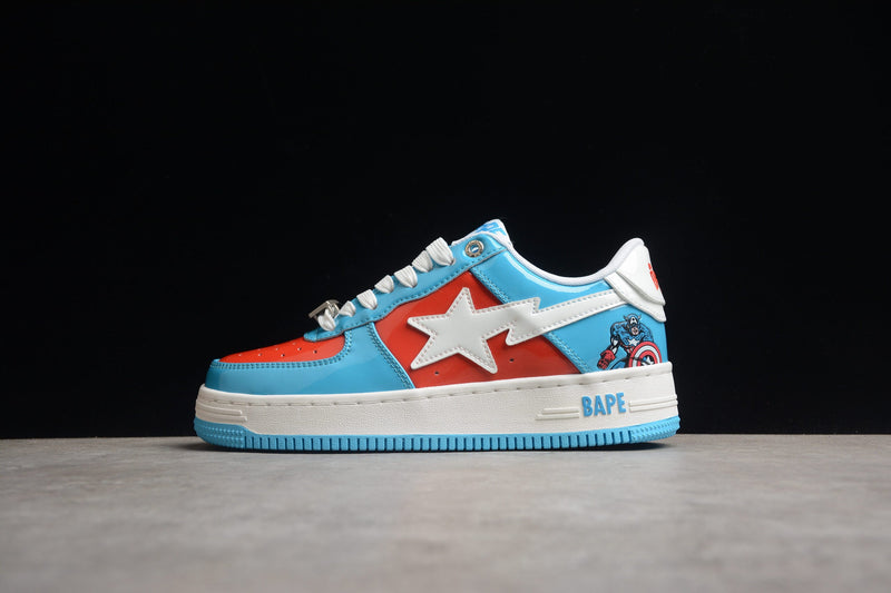 MARVEL COMICS X A BATHING APE BAPE STA LOW CAPITAIN AMERICA