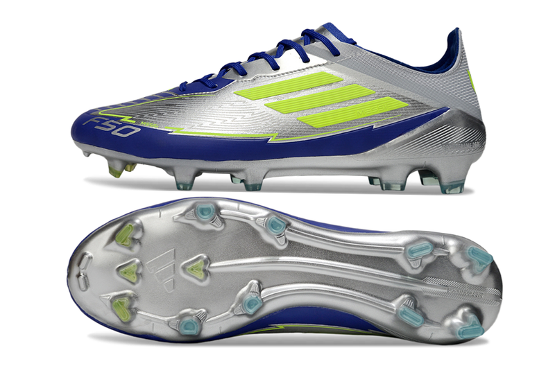 Chuteira Adidas f50 Elite FG - Prata e Azul