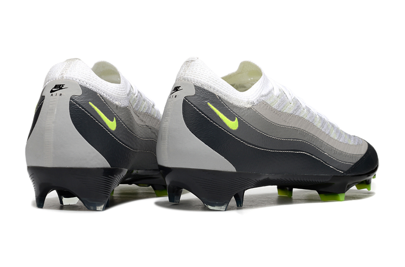 Chuteira Nike AIR Zoom Mercurial Vapor 16 Elite AIR MAX 95 FG - Branca e Preta