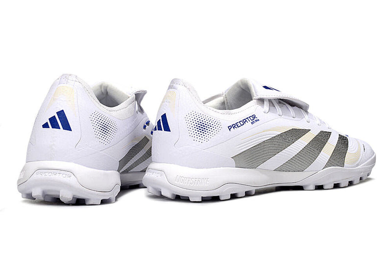 Chuteira Society Adidas Predator Elite Fold-Over Tongue TF - Branca e Prata