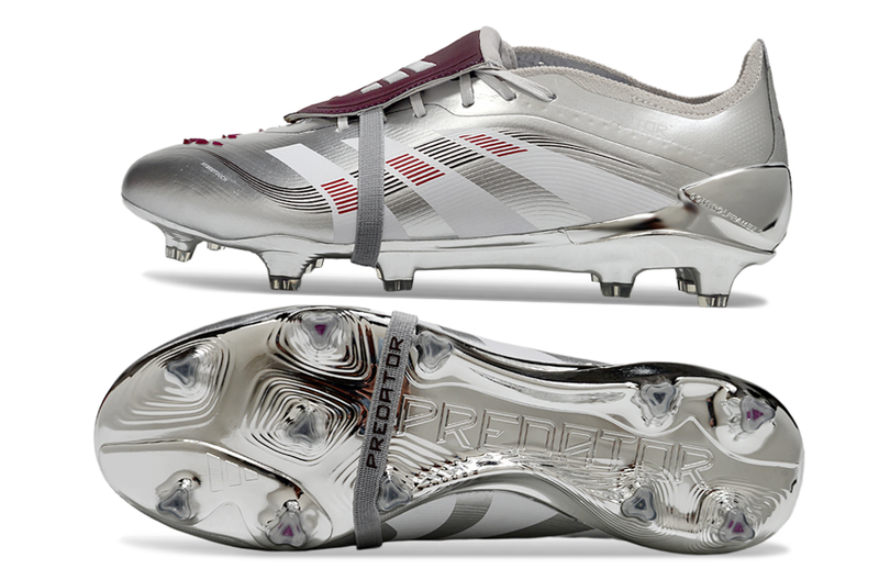 Chuteira Adidas Predator Elite Fold-Over Tongue FG - Prata