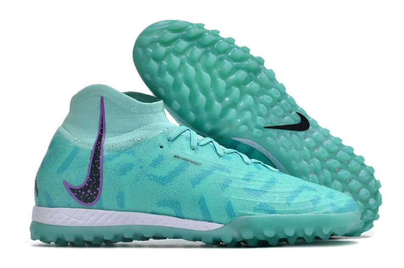 Chuteira Society Nike Phantom Luna II TF - Azul, Preta e Roxa