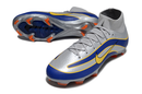 Chuteira Nike Air Zoom Mercurial Superfly 10 Edição Especial Elite FG - Prata e Azul