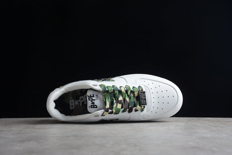 A BATHING APE BAPE STA LOW WHITE ABC CAMO GREEN