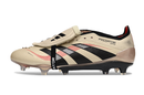 Chuteira Adidas Predator Elite Fold-Over Tongue FG - Dourada, Preta e Vermelha