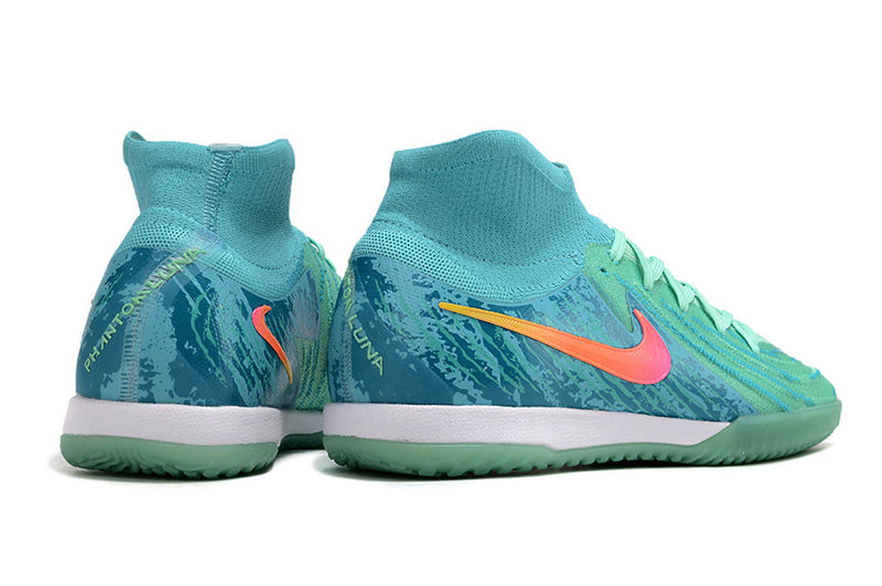 Tênis Futsal Nike Phantom Luna IC - Azul e Verde