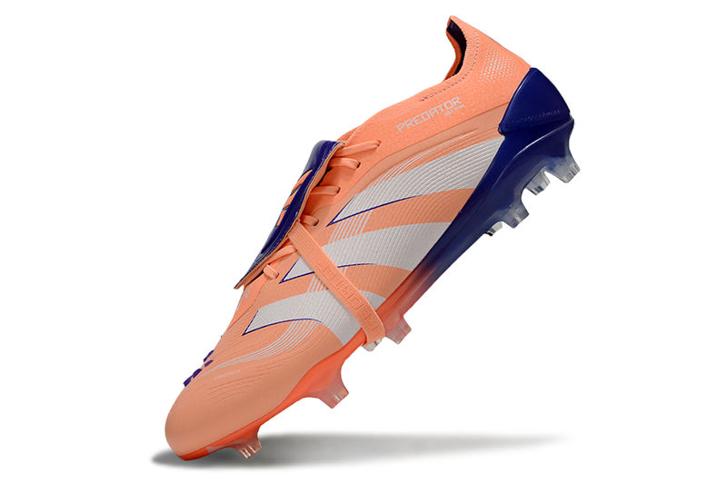 Chuteira Adidas Predator Elite Fold-Over Tongue FG - Laranja, Azul e Branca