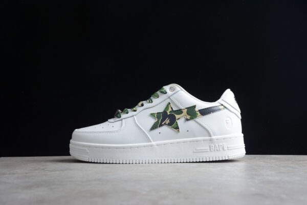 A BATHING APE BAPE STA LOW WHITE ABC CAMO GREEN