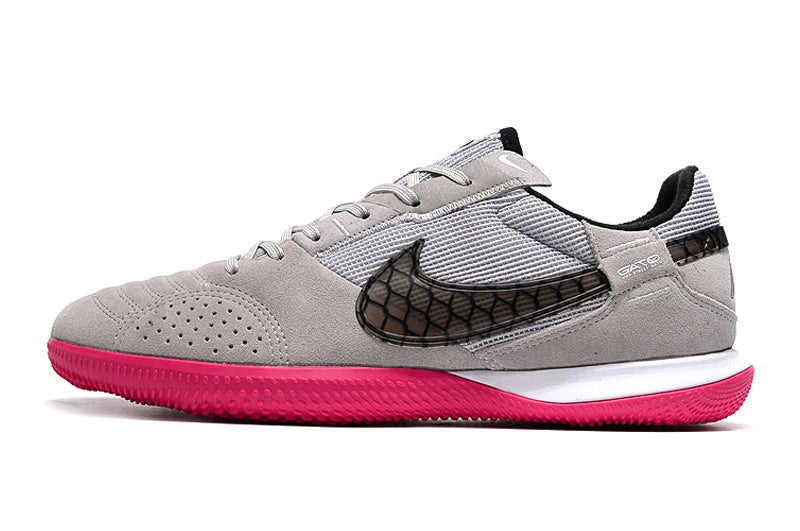 Tênis Futsal Nike Street Gato IC - Cinza, Rosa e Preta