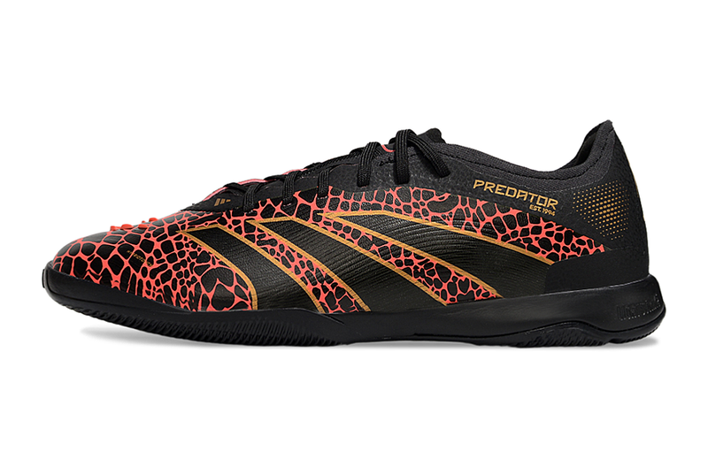 Tênis Futsal Adidas Predator Elite Fold-Over Tongue IC - Preta, Laranja e Dourada