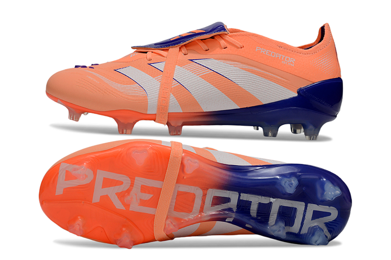 Chuteira Adidas Predator Elite Fold-Over Tongue FG - Laranja, Azul e Branca