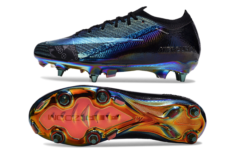 Chuteira Nike Air Zoom Mercurial Vapor 16 Elite SG - Preta e Azul