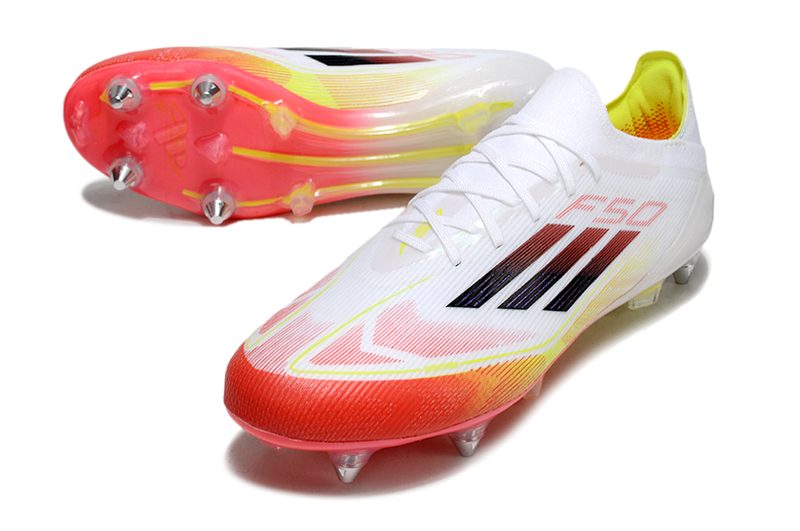 Chuteira Adidas F50 Elite SG - Branco e Laranja