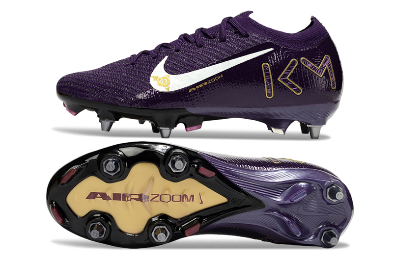 Chuteira Nike Air Zoom Mercurial Vapor 16 Elite Kylian Mbappé SG - Roxa