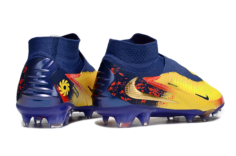 Chuteira Nike Phantom 6 Elite Edição Especial Haaland FG - Azul, Amarela e Vermelha