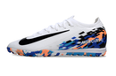 Chuteira Society Nike Air Zoom Mercurial Vapor 16 Elite TF - Branca, Preta e Azul