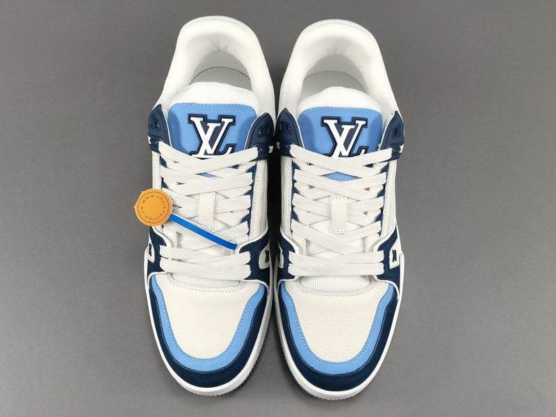 LOUIS VUITTON TRAINER BRANCO E AZUL CONVENCIONAL