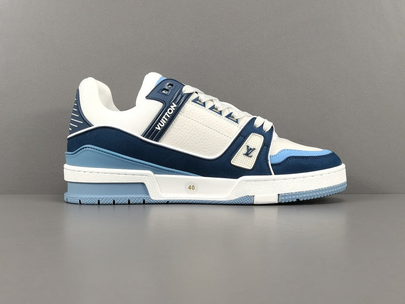 LOUIS VUITTON TRAINER BRANCO E AZUL CONVENCIONAL