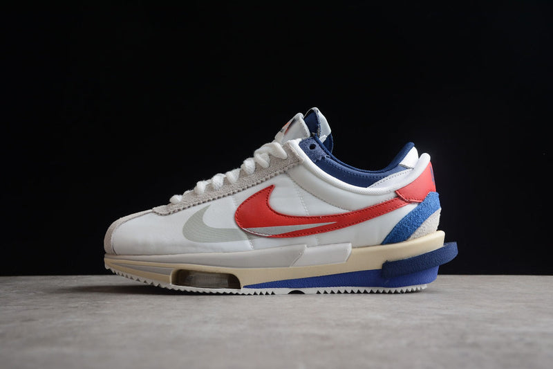 SACAI X NIKE ZOOM CORTEZ WHITE AND UNIVERSITY RED