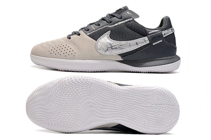 Tênis Futsal Nike Street Gato IC - Preta, Creme e Prata