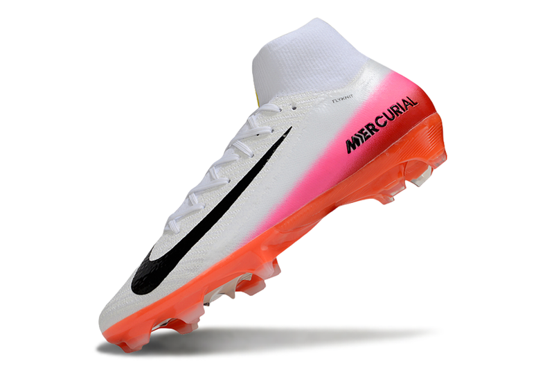 Chuteira Nike Air Zoom Mercurial Superfly 10 Elite FG - Branca, Rosa e Laranja - Pack Fear Nothing