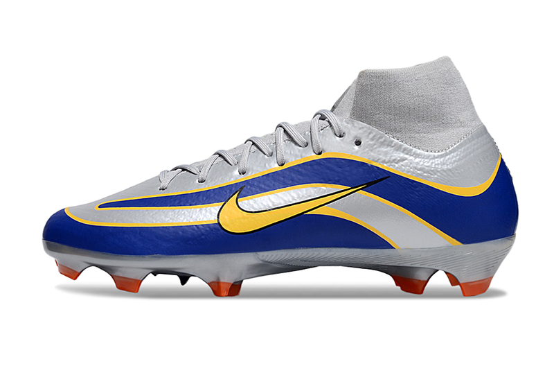 Chuteira Nike Air Zoom Mercurial Superfly 10 Edição Especial Elite FG - Prata e Azul