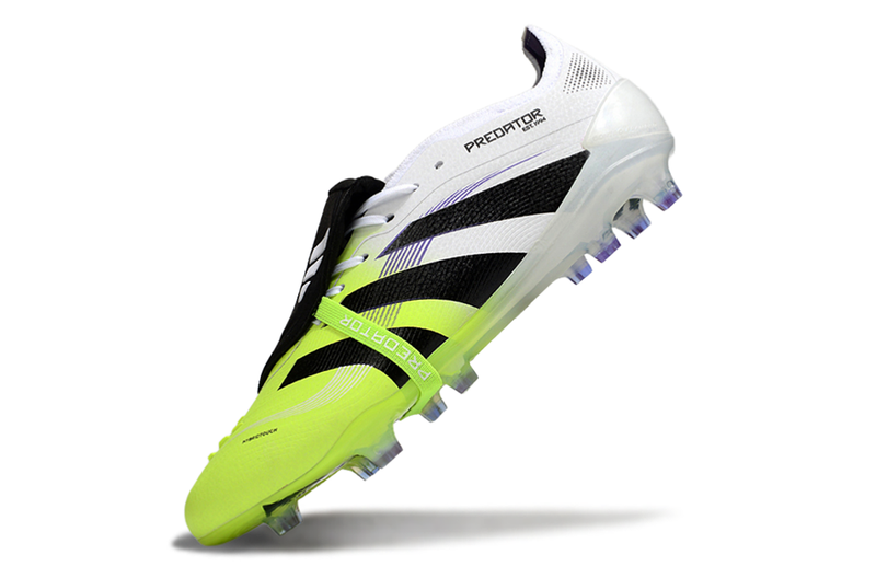 Chuteira Adidas Predator Elite Fold-Over Tongue FG - Branca, Preta e Verde