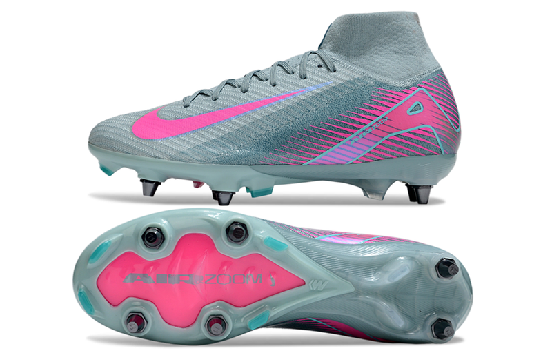 Chuteira Nike Zoom Mercurial SuperFly 10 Elite SG - Azul e Rosa