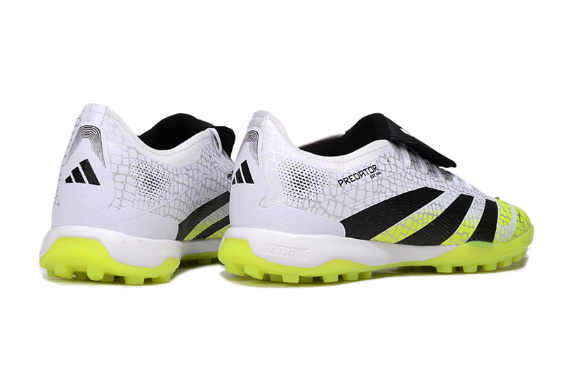 Chuteira Society Adidas Predator Elite Fold-Over Tongue TF - Branca, Preta e Verde